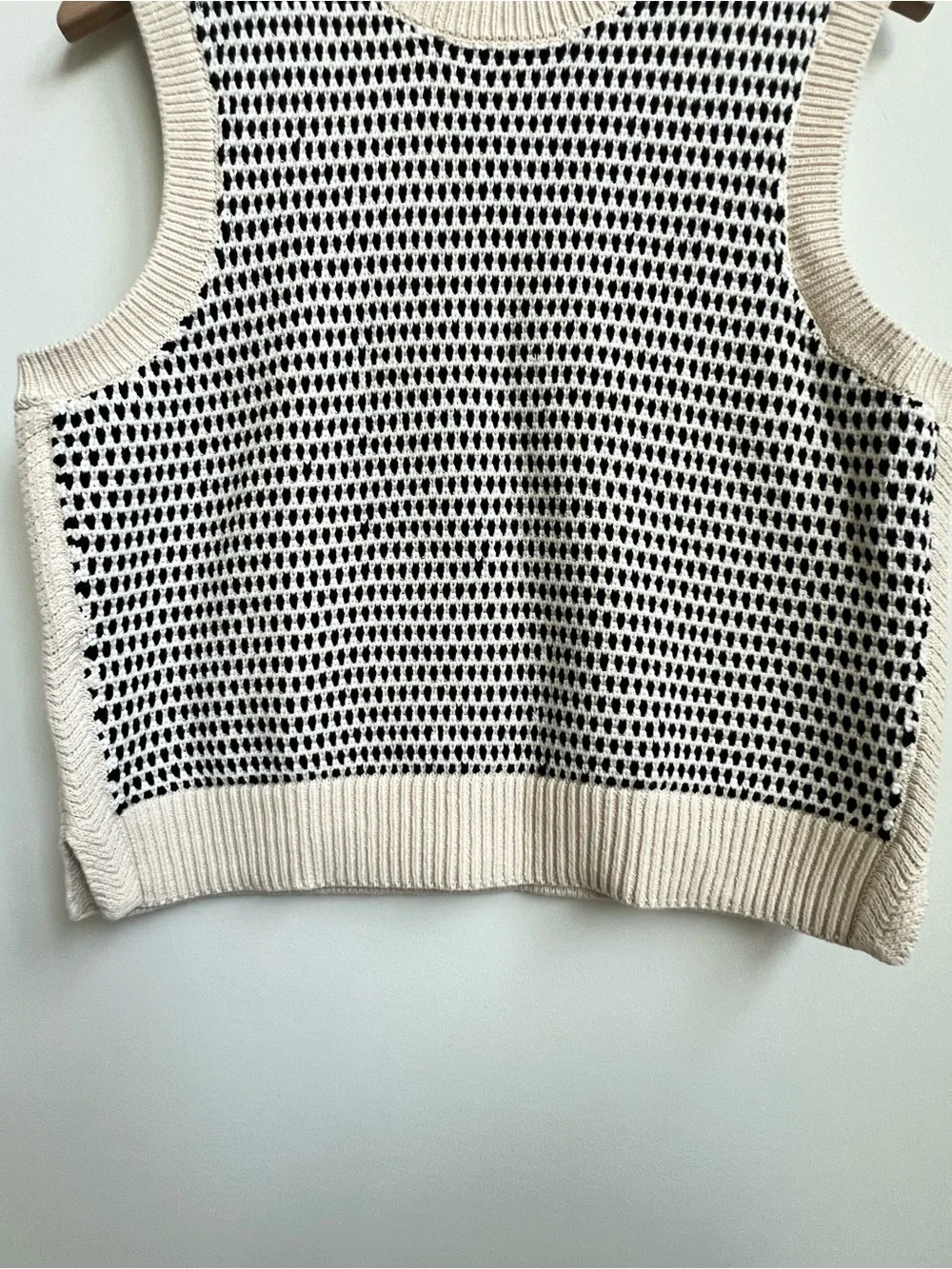Anthropologie Varley Knowles Textured Knit Sleeveless Sweater Vest Large Birch